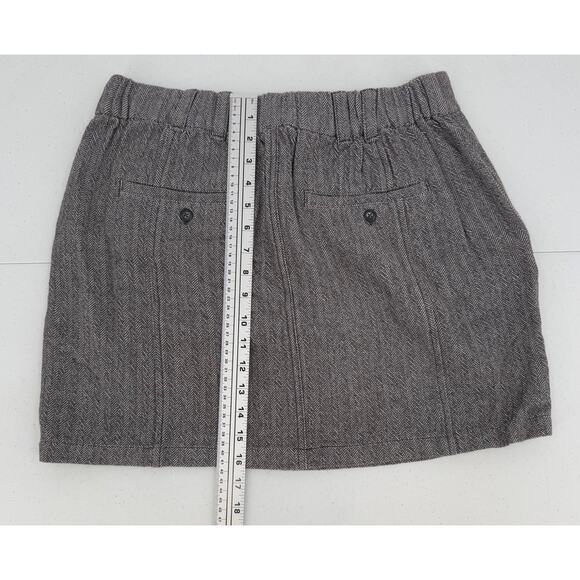 NWT Free People Pop Preppy Herringbone Gray Mini Skirt Size 6 - Picture 7 of 8